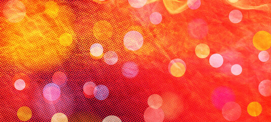 Red bokeh widescreen for holidays and new year backgrounds, Usable for banner, poster, Ad, events, party, sale, celebrations, and various design works