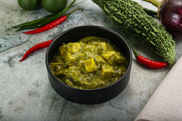 Indian cuisine - palak paneer cheese with spinach
