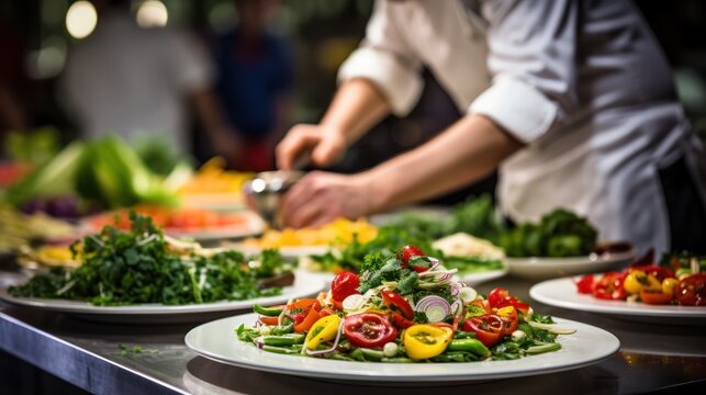 Chefs showcase their culinary skills in a cooking contest