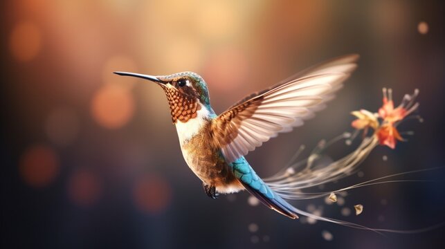an image of delicate ethereal gossamer wings of a hovering hummingbird