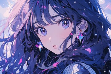 Naklejka premium ロングヘアの女性,Generative AI AI画像