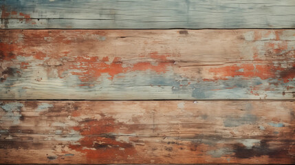 A weathered wooden wall with peeling paint texture