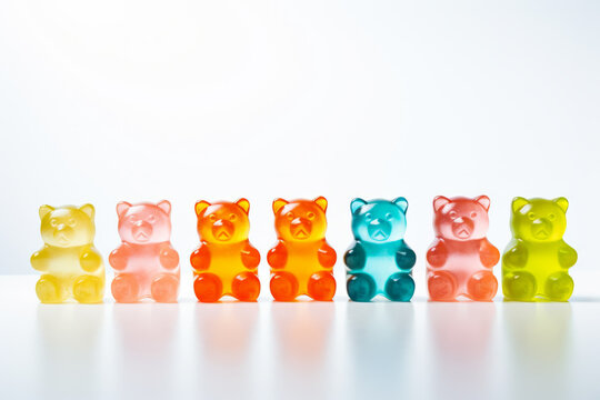 gummy bears on white