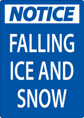 Fototapeta premium Notice Sign Falling Ice And Snow