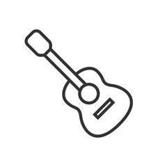 Guitar line icon, musical instrument vector graphic