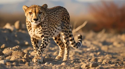 Crédence de cuisine en verre imprimé Léopard cheetah in the savannah