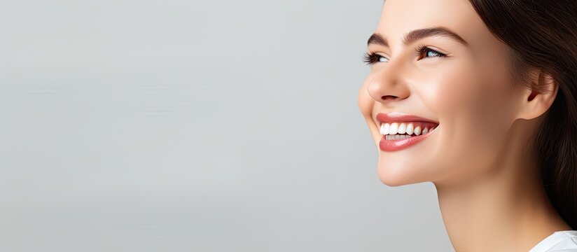 Gorgeous woman with flawless smile posing at home