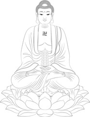 Fototapeta na wymiar Amitabha Buddha Buddhism (Sketch illustrations)