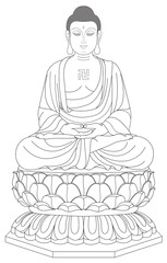 Amitabha Buddha Buddhism (Sketch illustrations)