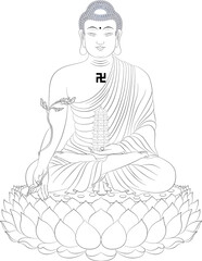 Amitabha Buddha Buddhism (Sketch illustrations)