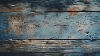 A detailed shot of weathered wooden planks with peeling paint