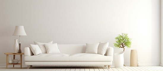 Living room interior with white furniture fragment - obrazy, fototapety, plakaty