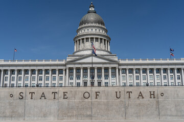 Salt Lake City, Utah – September 12, 2023: Utah State Capitol Building with Copy Space. 
