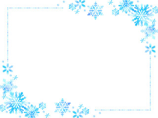 冬の、雪のイラストフレーム