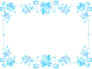 冬の、雪のイラストフレーム