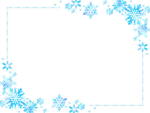 冬の、雪のイラストフレーム