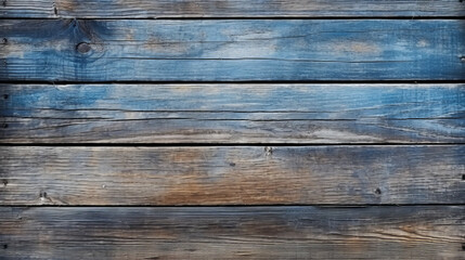 A rustic blue-painted wooden wall