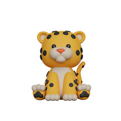 Cute 3D Character Leopard Toy © Natty Blissful
