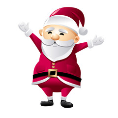 Santa claus isolated on white background. happy cartoon. 