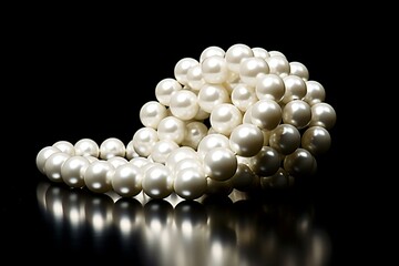 white pearls on a plain background. Generative AI