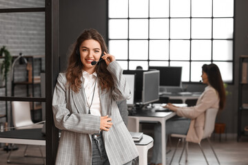 Female technical support agent in  office