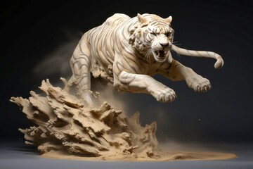 Obraz premium Abstract tiger with complex motion and hazy color