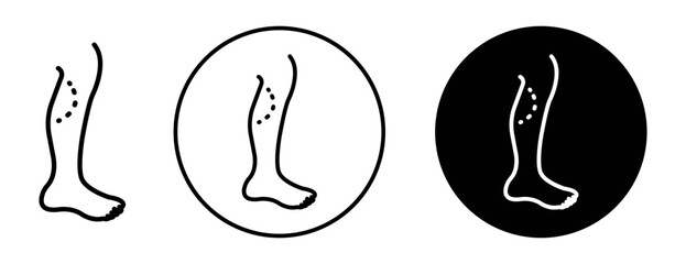 Calf plastic surgery icon. medical calf plastic surgery symbol set. leg calf plastic surgery vector line logo sign. - obrazy, fototapety, plakaty