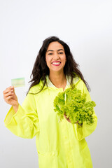 Mujer con Vegetales alimento estilo de vida saludable