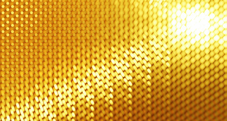Graphic design orange yellow golden background with nice reflections, highlights and blurry orbs. 3d illustration for header designs with copy space