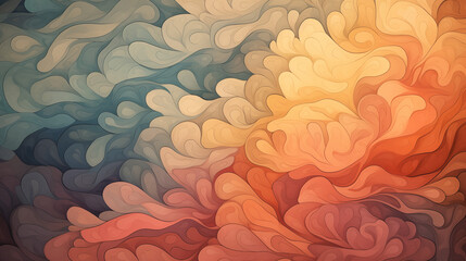 Abstract floral wood pattern background, pointalism smooth abstract design, muted colors, made with generative ai