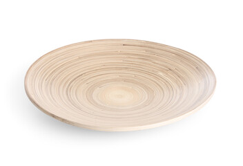 Fototapeta na wymiar Clean wooden plate isolated on white background