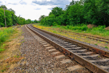 Obraz premium Railway. Background with selective focus and copy space