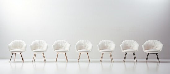 White chairs alone on a white surface