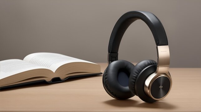 headphone and book, audiobook