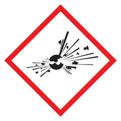 GHS symbols, chemical hazards, explosives, self-reactive substances Vector illustration