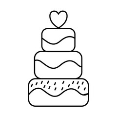 wedding cake of party and celebrating outline icon