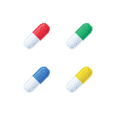 Capsule Logo Icon or Illustration in Pixel Art