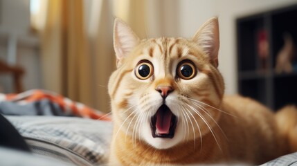 urprised cat make big eyes. American shorthair surprised cat or kitten funny face big eyes, cute, domestic, kitten, feline, Emotional surprised, kitty, wow