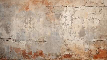 Fototapeta premium Ancient wall with rough cracked paint, old fresco texture background Ancient wall with rough cracked paint, old fresco texture background