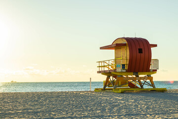 famous miami south beach booth florida usa sunny day