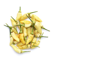 Fresh chili peppers on white background
