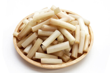 Fresh lotus rootlet on white background.