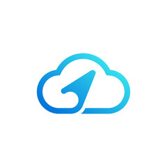 vector cloud logo suitable for tech companies whose database is all about storage