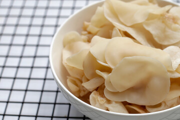 White jelly mushroom or white ear mushroom