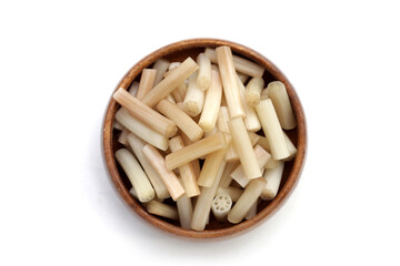 Fresh lotus rootlet on white background.