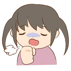 Obraz premium 咳をする女の子