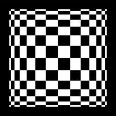Checkerboard Abstract Illusion Square Design Pattern, EPS has 2 separate layers to easily recolor and includes pattern swatch that will seamlessly fill any shape. Black background.