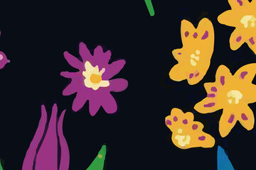 Watercolor and various flowers and beautiful wedding illustrations