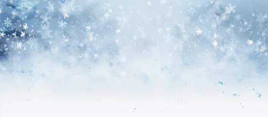 Fotobehang Transparent white background snowflakes blowing in the wind © AkuAku