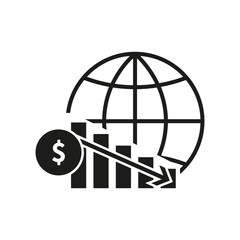 Global financial crisis icon. Vector illustration. EPS 10.